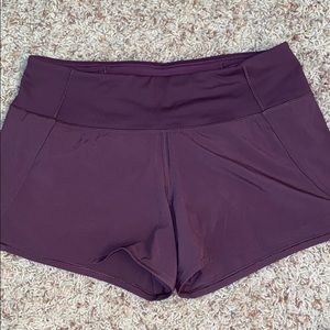 Lululemon speed up shorts. 4 inch. Maroon
